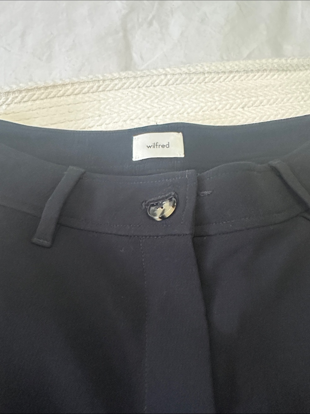 Wilfred Navy High-Rise Tailored Pants